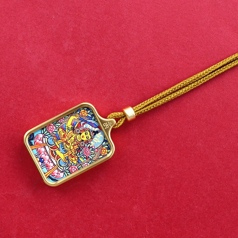 Titanium steel mini thangka pendant necklace Titanium steel mini thangka pendant necklace