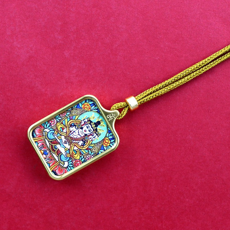 Titanium steel mini thangka pendant necklace Titanium steel mini thangka pendant necklace