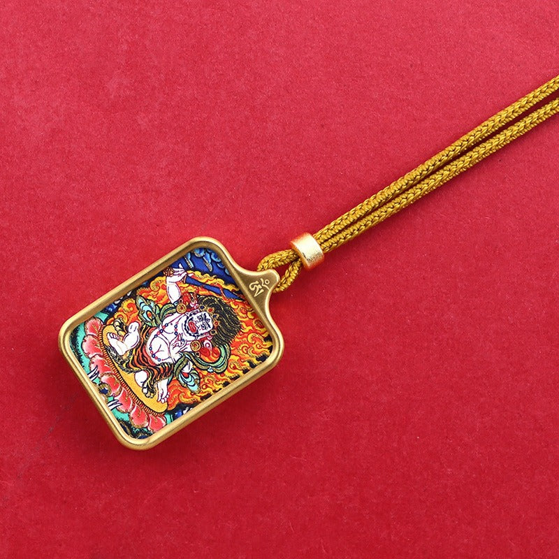 Titanium steel mini thangka pendant necklace Titanium steel mini thangka pendant necklace