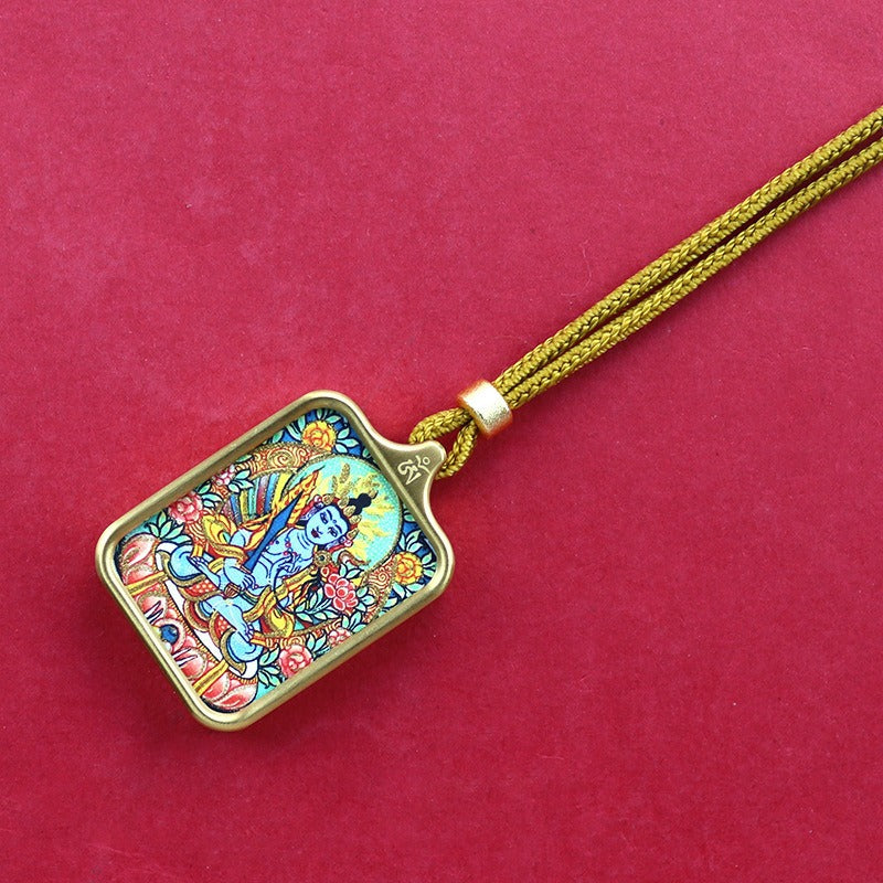 Titanium steel mini thangka pendant necklace Titanium steel mini thangka pendant necklace