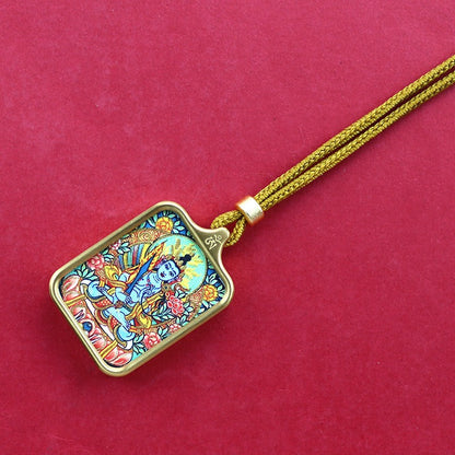 Titanium steel mini thangka pendant necklace Titanium steel mini thangka pendant necklace