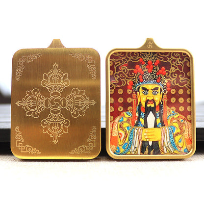 Titanium steel guardian thangka  Beautiful Chinese Tibetan pendant necklace