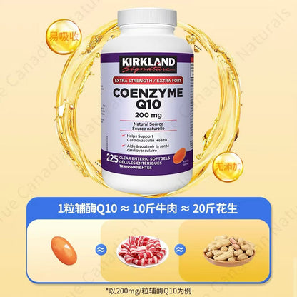 Kirkland Coenzyme Q10 Softgels, High Potency 200mg, 225 Count