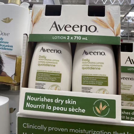Aveeno 24 Hours Hydrating Body Lotion, New Package, 2 Count 710ml