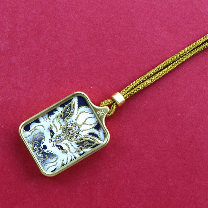 Titanium steel mini thangka pendant necklace Titanium steel mini thangka pendant necklace