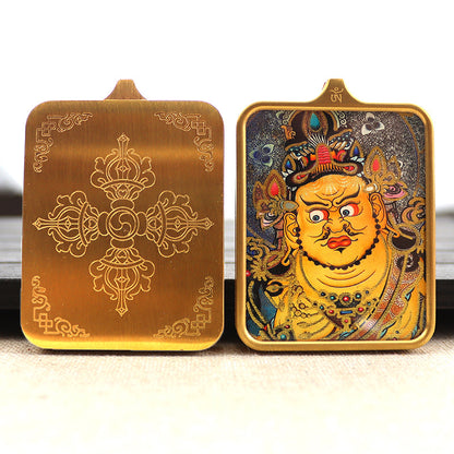 Titanium steel guardian thangka  Beautiful Chinese Tibetan pendant necklace