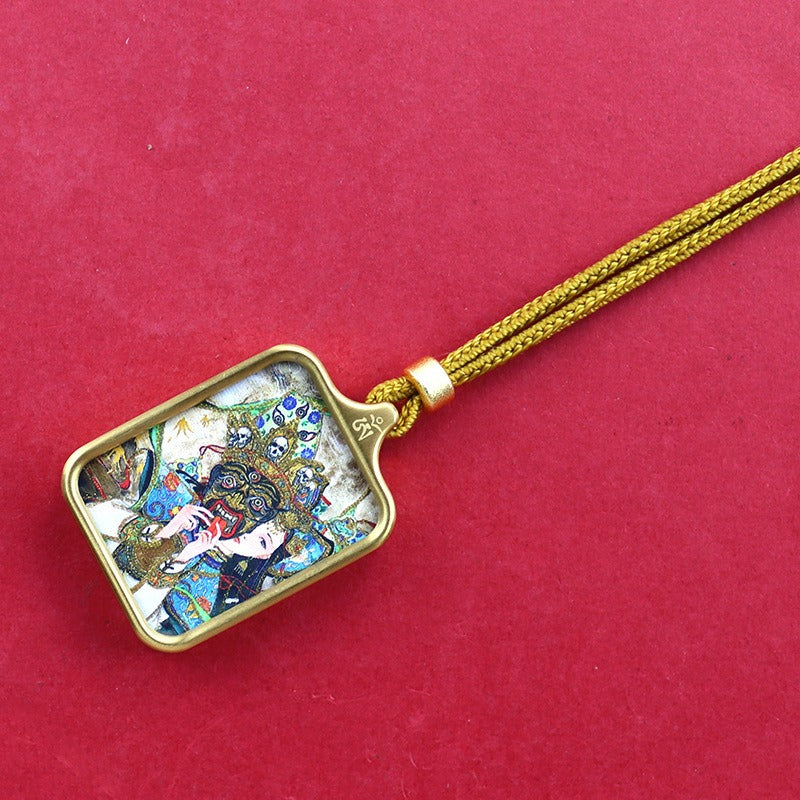 Titanium steel mini thangka pendant necklace Titanium steel mini thangka pendant necklace