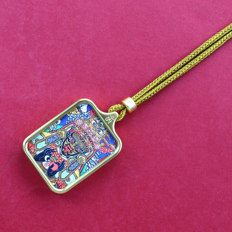 Titanium steel mini thangka pendant necklace Titanium steel mini thangka pendant necklace