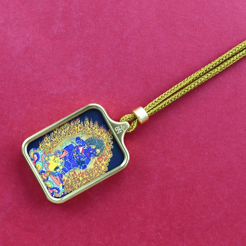 Titanium steel mini thangka pendant necklace Titanium steel mini thangka pendant necklace