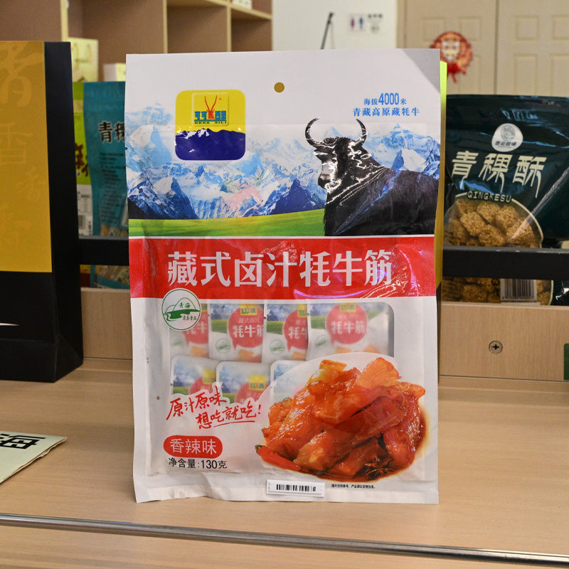 Qinghai specialty; Kekexili Tibetan style braised yak tendons with spicy flavor; ready to eat after opening the bag