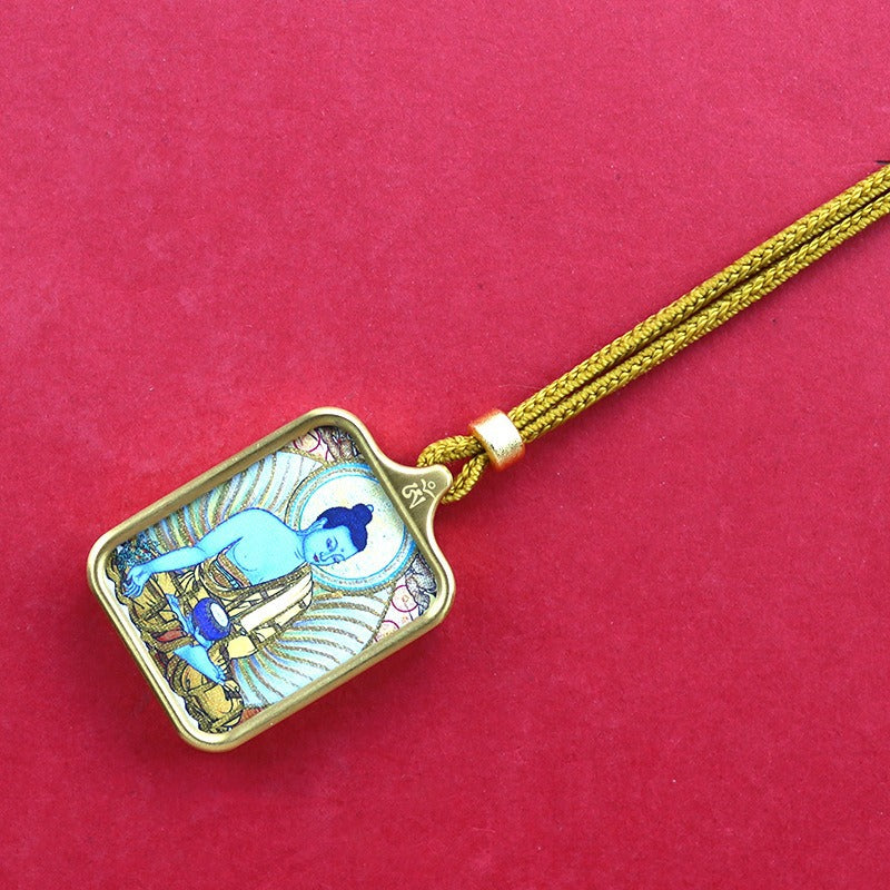 Titanium steel mini thangka pendant necklace Titanium steel mini thangka pendant necklace