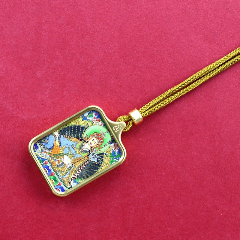 Titanium steel mini thangka pendant necklace Titanium steel mini thangka pendant necklace