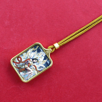 Titanium steel mini thangka pendant necklace Titanium steel mini thangka pendant necklace