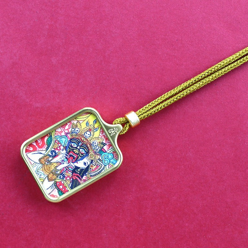 Titanium steel mini thangka pendant necklace Titanium steel mini thangka pendant necklace