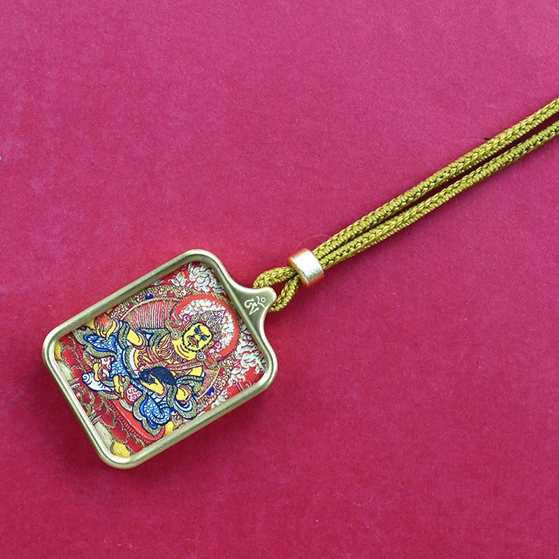 Titanium steel mini thangka pendant necklace Titanium steel mini thangka pendant necklace