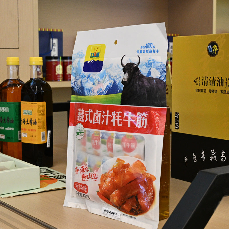 Qinghai specialty; Kekexili Tibetan style braised yak tendons with spicy flavor; ready to eat after opening the bag