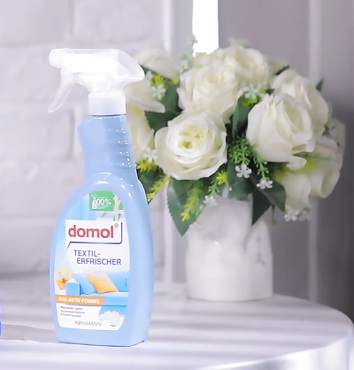 German Domol Textile Refresher Spray 500ml, Authentic Import, Odor & Stain Remover for Fabrics