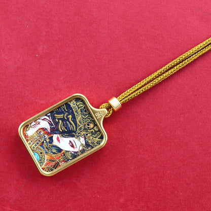 Titanium steel mini thangka pendant necklace Titanium steel mini thangka pendant necklace