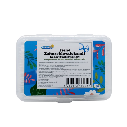 Germany UNMOONY Dental Floss Picks, Family Pack Portable Teeth Cleaning Sticks 50 Counts