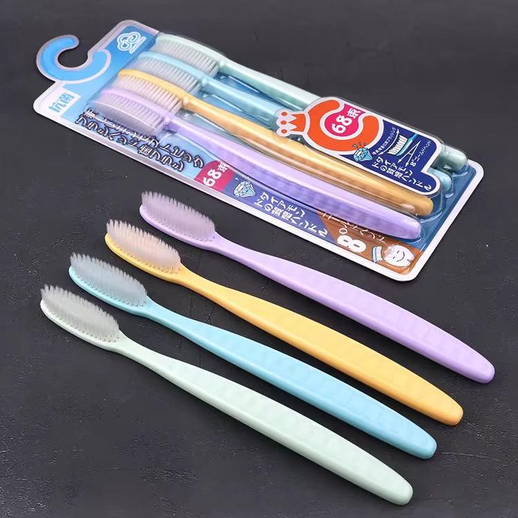 Japan CCOKIO 68-Hole Large Head Toothbrush 4-Pack