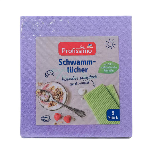 Imported German DM Profissimo Multi-purpose Kitchen Absorbent Cleaning Cloths, Dish Washing Wipes, 5 Pieces