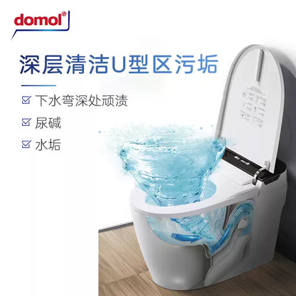 Domol Toilet Cleaning Effervescent Tablets, Limescale & Urine Scale Remover, Yellow Stain Cleaner Blocks