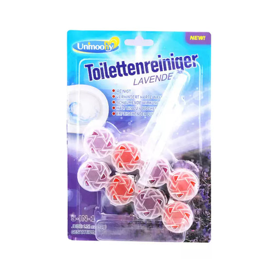 Genuine German Hanging Toilet Cleaner Balls, Sterilize Deodorize Remove Limescale, Fresh Lemon Scent, 2 Packs