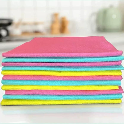 German DM Scouring Pad | Oil-proof Kitchen Dish Cloth, Water-absorbent Sponge Wipe, Dual-sided Cleaning Cloth for Kitchen & Car Glass