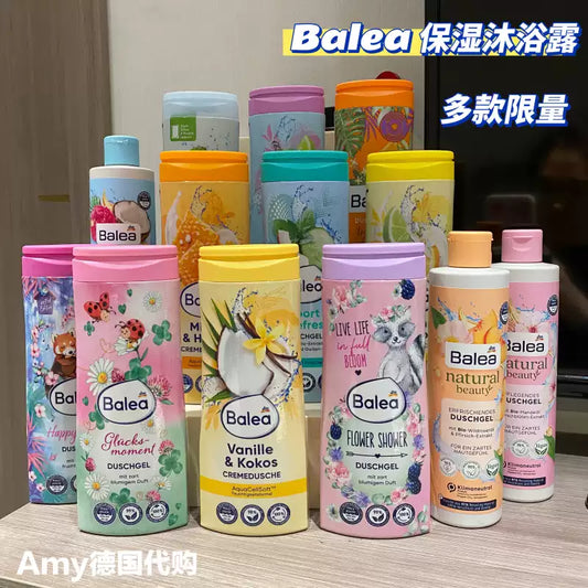 German Balea Milk & Aloe Shower Gel 300ml, nourishing moisturizing, long-lasting fragrance, mild silicone-free