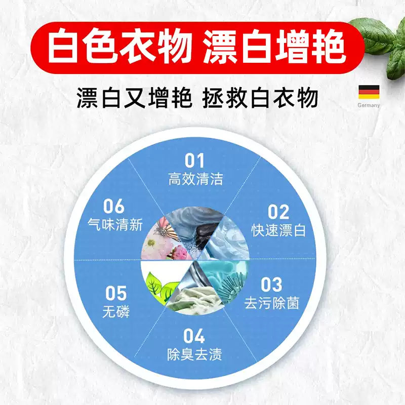 Imported German Denkmit Laundry Detergent for White & Light Clothes, Stain Removing & Whitening, Long-lasting Fragrance, Hand & Machine Wash, 1L
