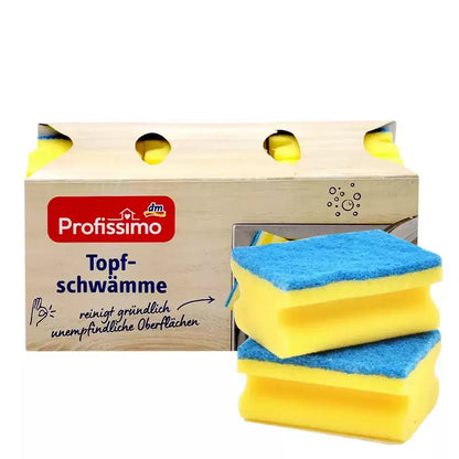 German DM Double-sided Dishwashing Sponge, Stainless Steel Pot & Bowl Cleaning Sponges, 6 Pieces Per Box