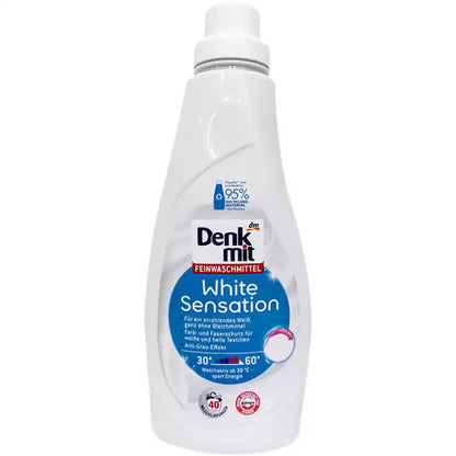 Imported German Denkmit Laundry Detergent for White & Light Clothes, Stain Removing & Whitening, Long-lasting Fragrance, Hand & Machine Wash, 1L