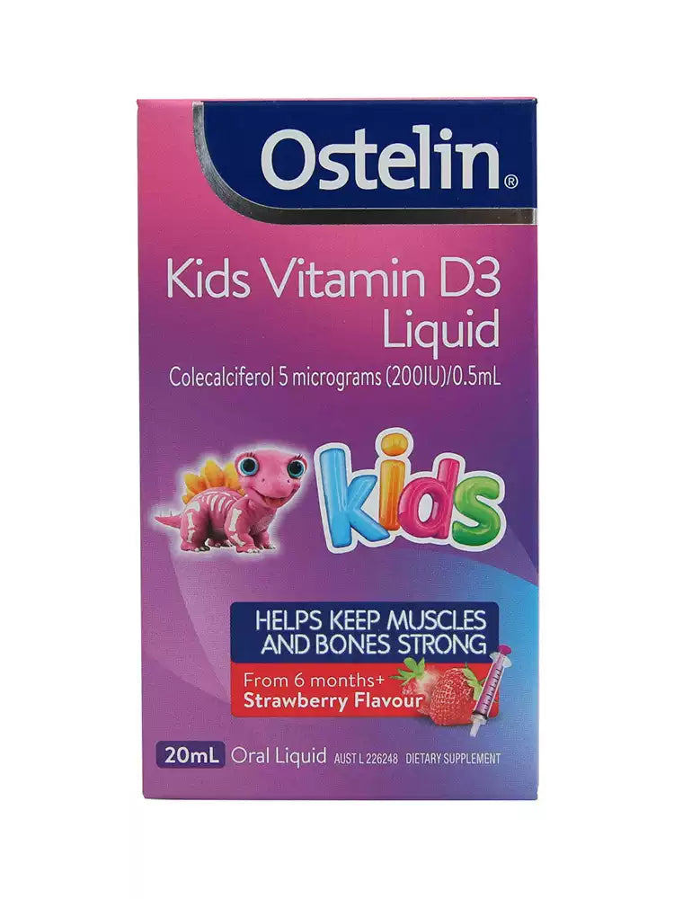 Australian Ostelin Infant Liquid Vitamin D3 Drops, Strawberry Flavor, 20ml