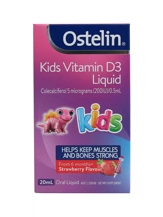 Australian Ostelin Infant Liquid Vitamin D3 Drops, Strawberry Flavor, 20ml