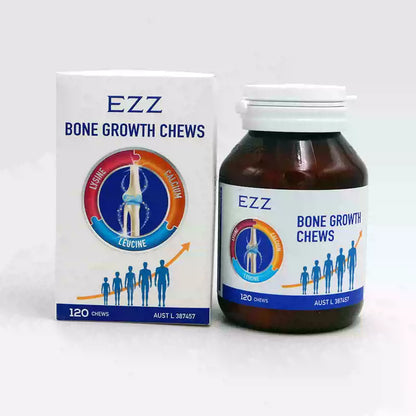 Australian EZZ Lysine Growth Tablets 120 Pills, Calcium Carbonate Chewables for Kids & Teens Growth Development
