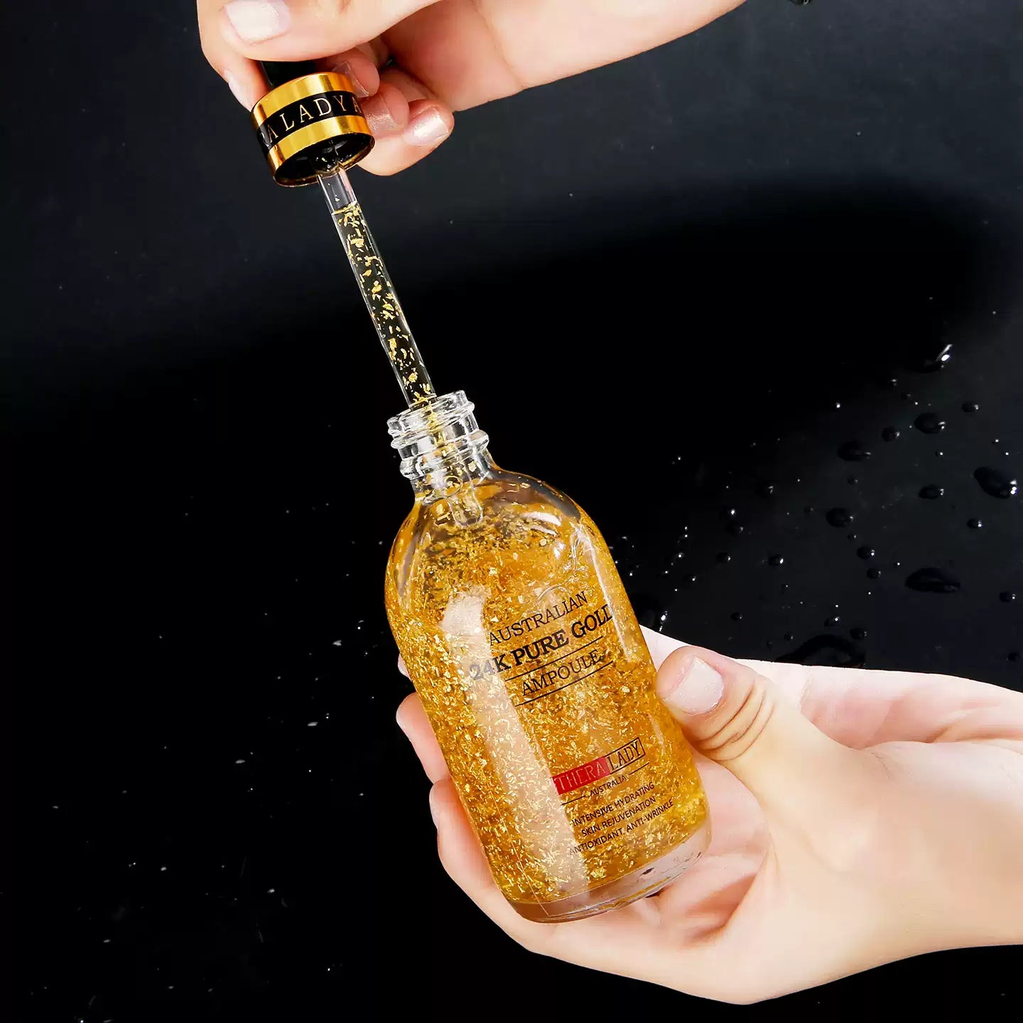 Australian Thera Lady 24K Gold Ampoule, Firming & Rejuvenating; Silver Ampoule, Moisturizing & Repairing.