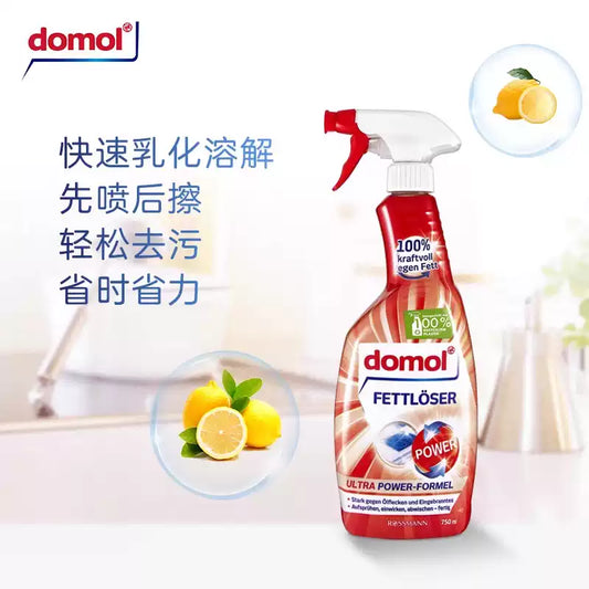 Domol German Heavy-Duty Degreaser, Kitchen Stove & Range Hood Cleaner Spray, 750ml
